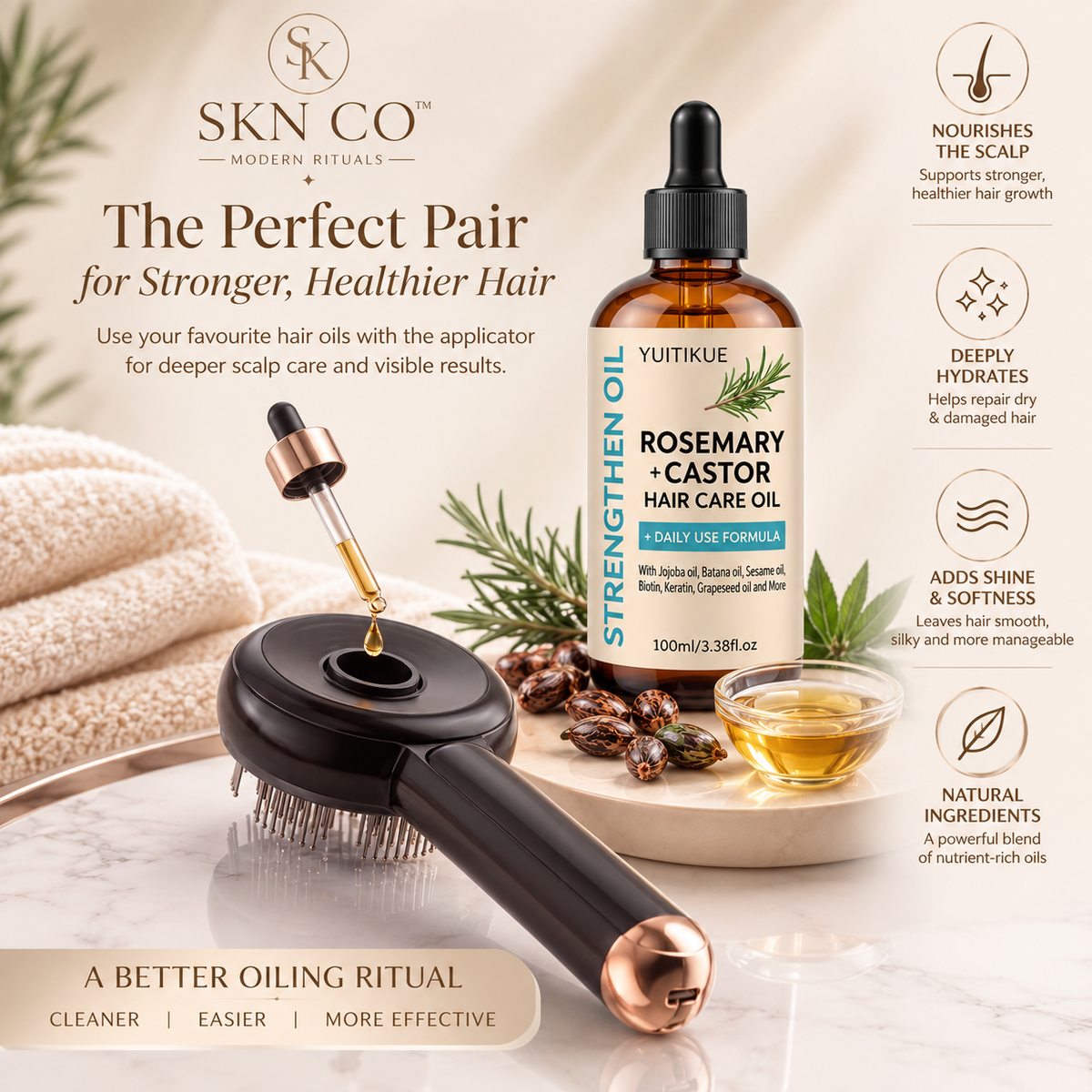 Rosemary + Castor Hair Care Strengthen Oil
