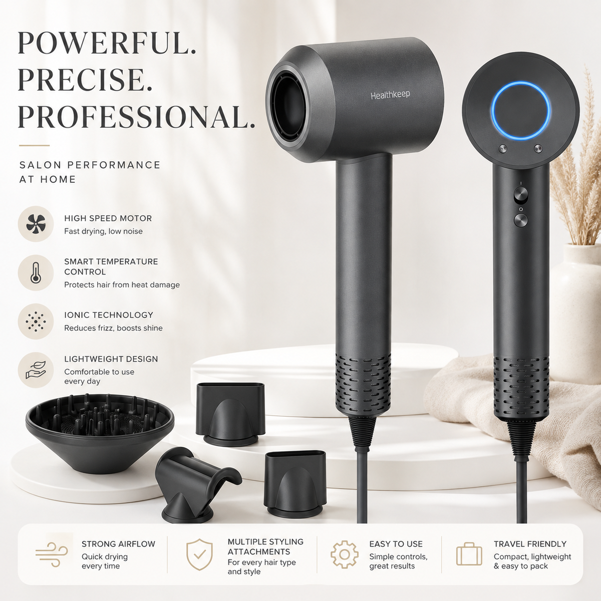 High-Speed Ionic Hair Dryer & 5-in-1 Styling System