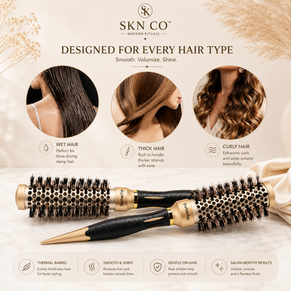 4-Piece Heat-Resistant Volumizing Round Brush Set